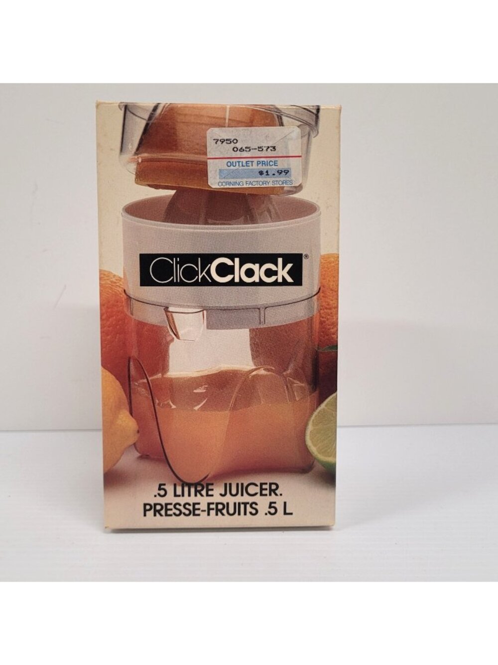 ClickClack Hand Press Juicer .5L Litre Liter Citrus Fruit 1984 Vintage Shaker